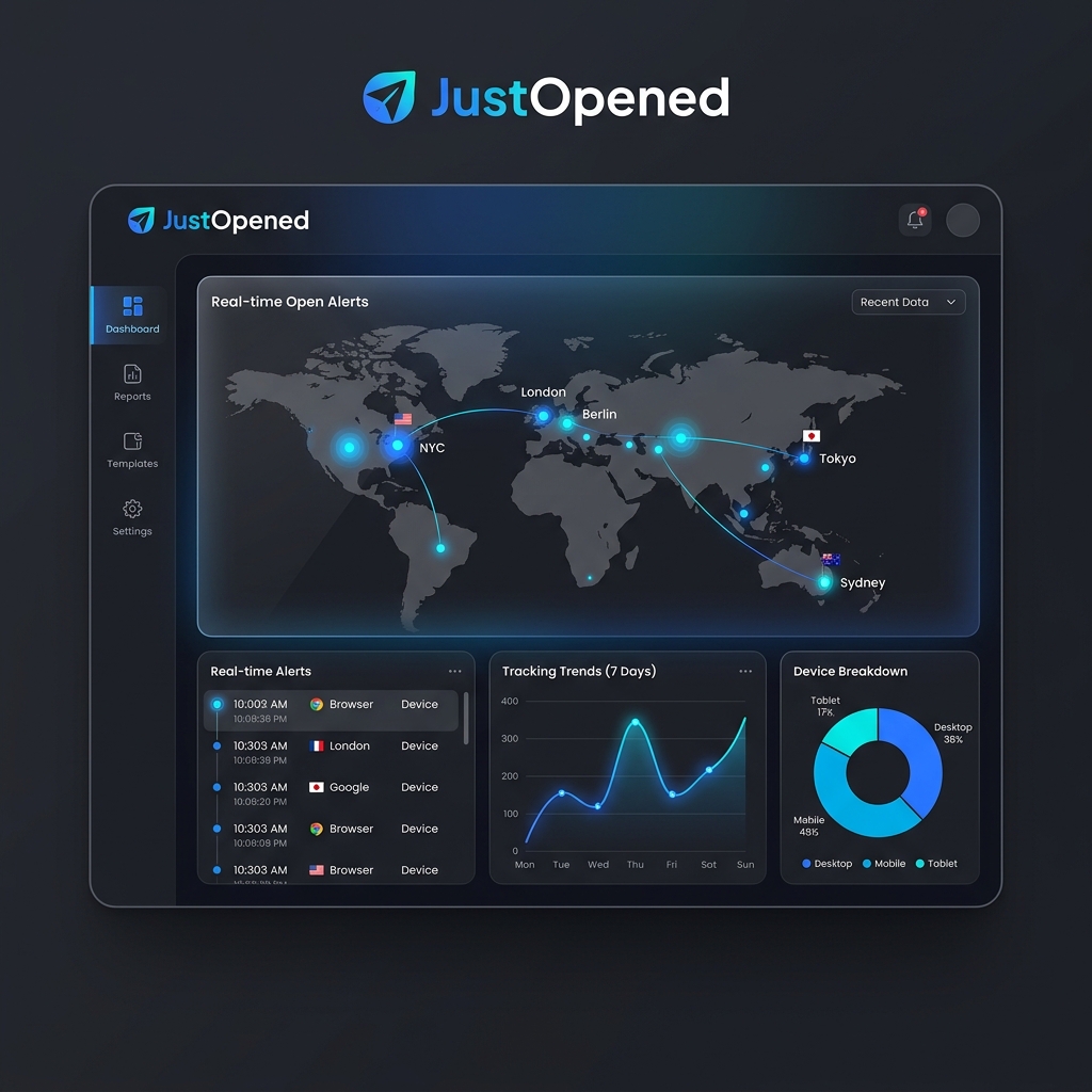 JustOpened Dashboard Mockup